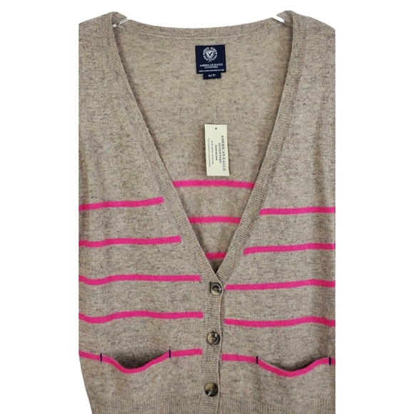 NWT American eagle outfitters wool rabbit hair striped longsleeve cardigan small - Picture 4 of 11
